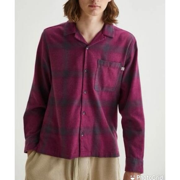 Standard cloth S small mens SOFT Buffalo plaid red flannel long sleeve button up - Picture 2 of 8